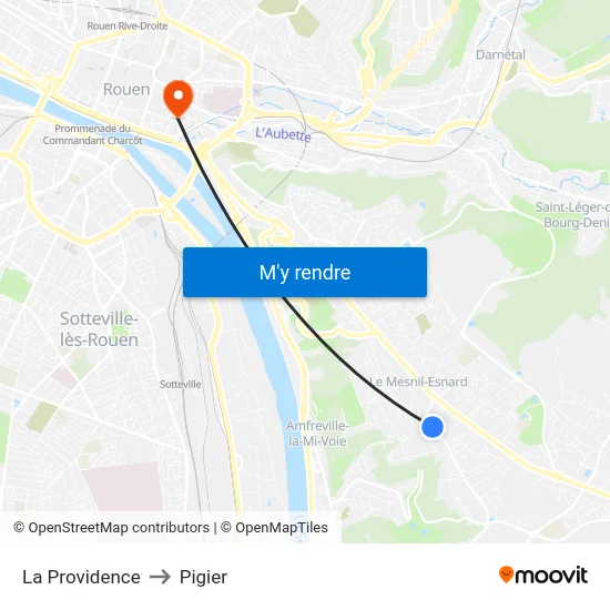 La Providence to Pigier map