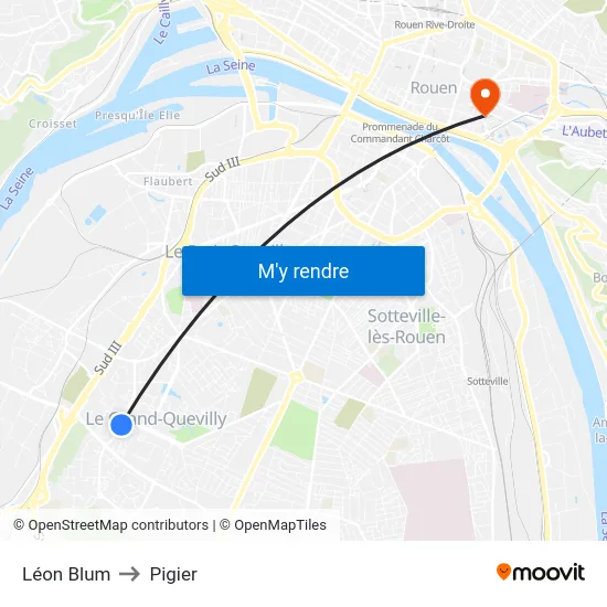 Léon Blum to Pigier map