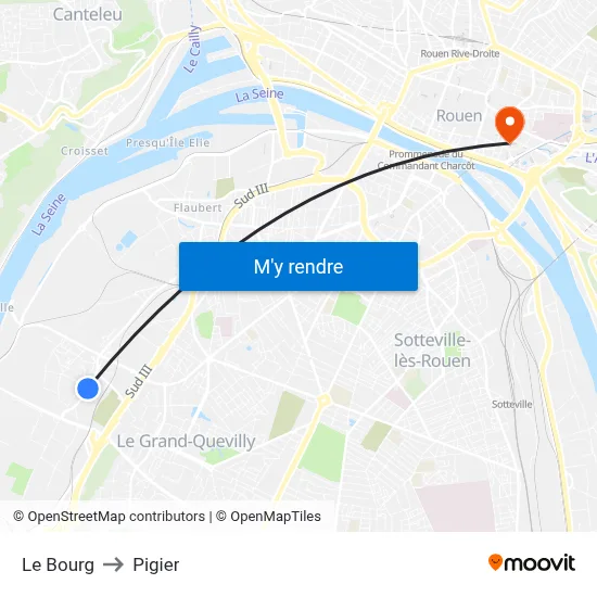 Le Bourg to Pigier map