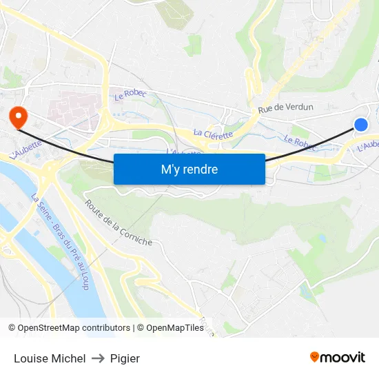 Louise Michel to Pigier map
