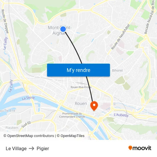 Le Village to Pigier map