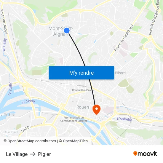 Le Village to Pigier map