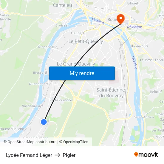 Lycée Fernand Léger to Pigier map