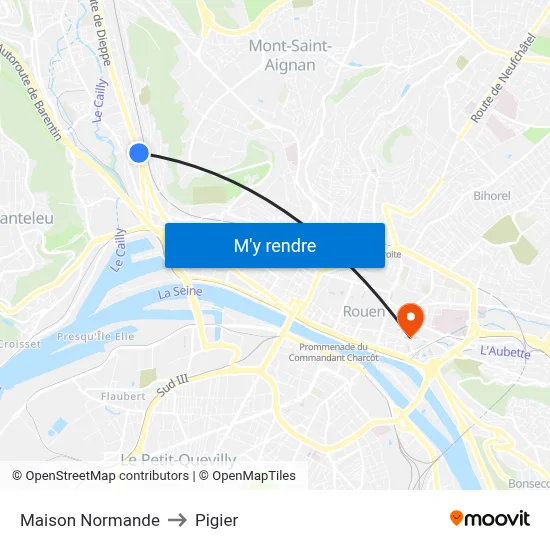 Maison Normande to Pigier map