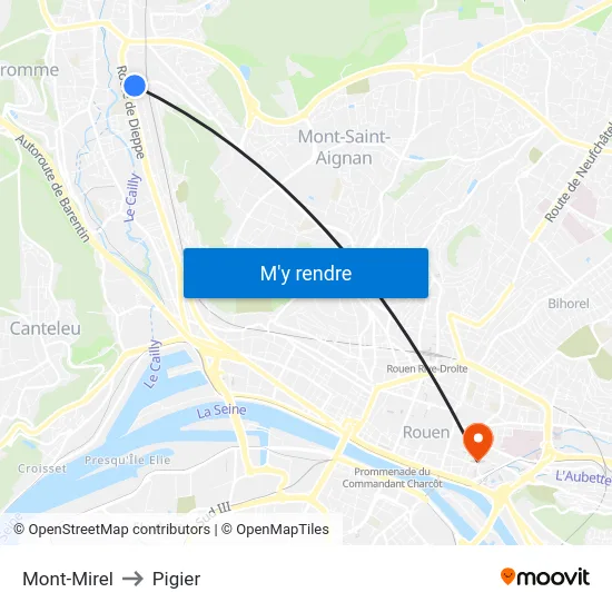 Mont-Mirel to Pigier map