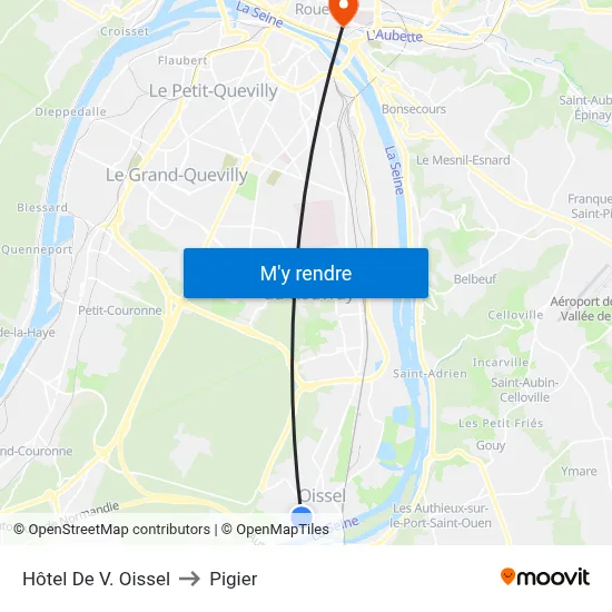 Hôtel De V. Oissel to Pigier map