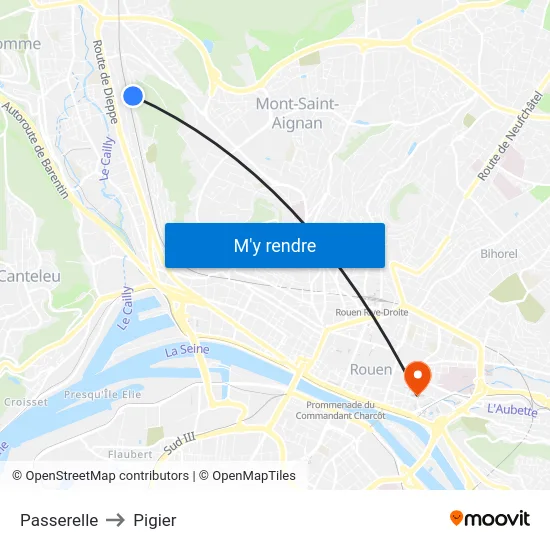 Passerelle to Pigier map