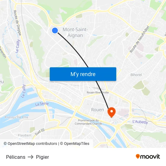 Pélicans to Pigier map