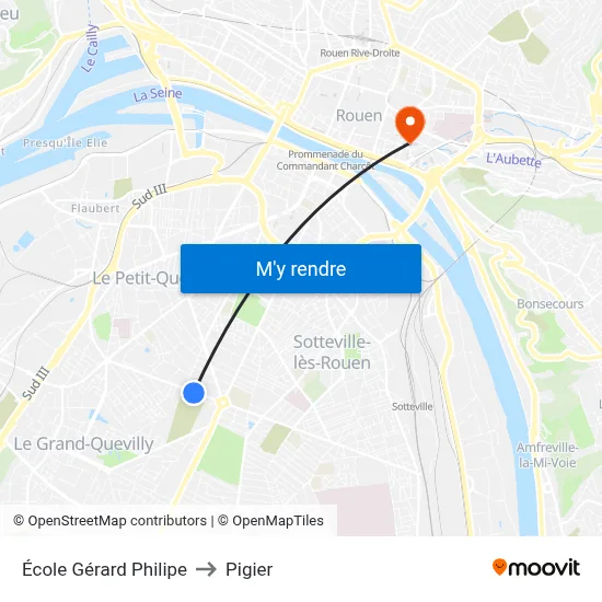 École Gérard Philipe to Pigier map