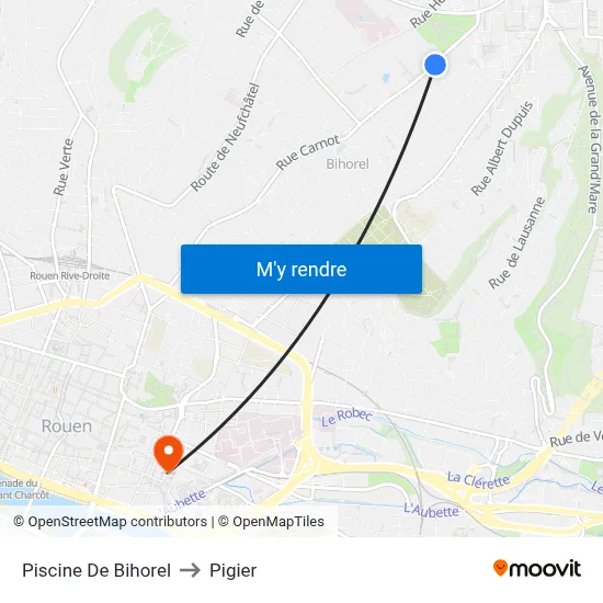 Piscine De Bihorel to Pigier map