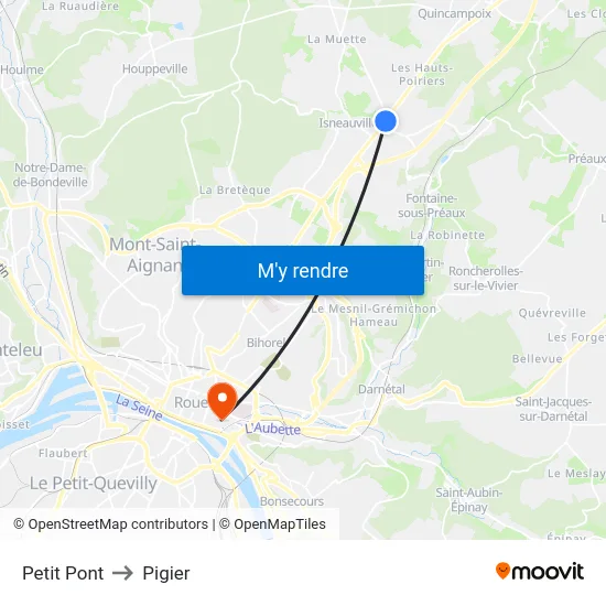 Petit Pont to Pigier map