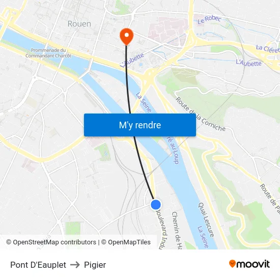 Pont D'Eauplet to Pigier map