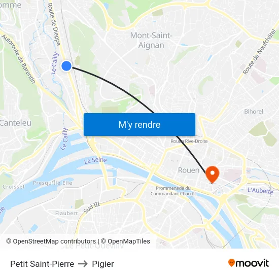 Petit Saint-Pierre to Pigier map