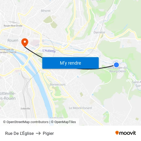 Rue De L'Église to Pigier map