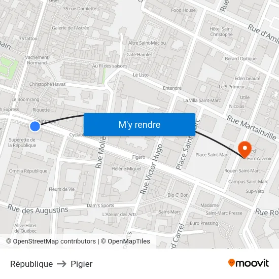 République to Pigier map