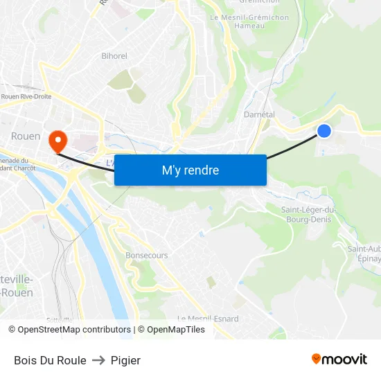 Bois Du Roule to Pigier map