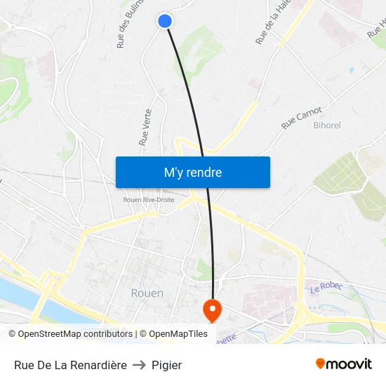 Rue De La Renardière to Pigier map