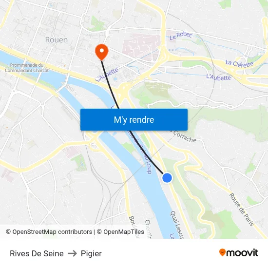 Rives De Seine to Pigier map