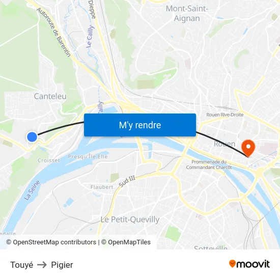 Touyé to Pigier map