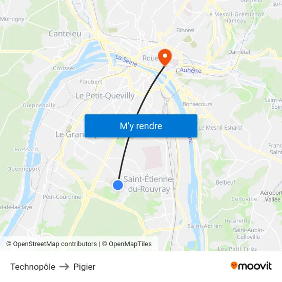 Technopôle to Pigier map