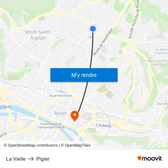 La Vielle to Pigier map