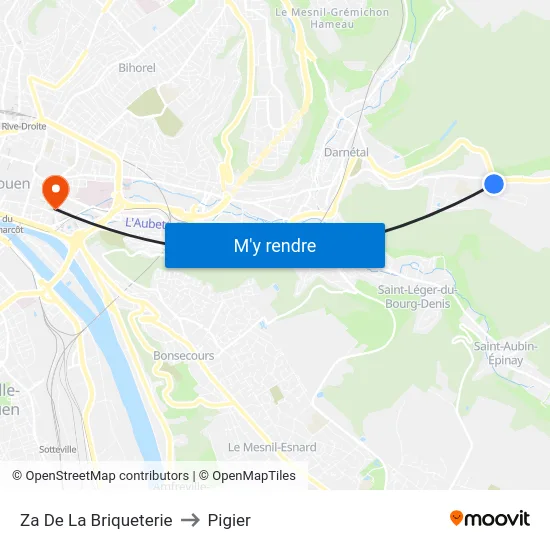 Za De La Briqueterie to Pigier map