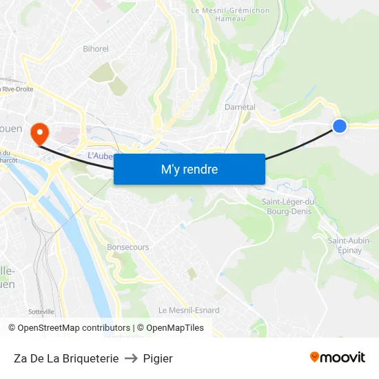 Za De La Briqueterie to Pigier map