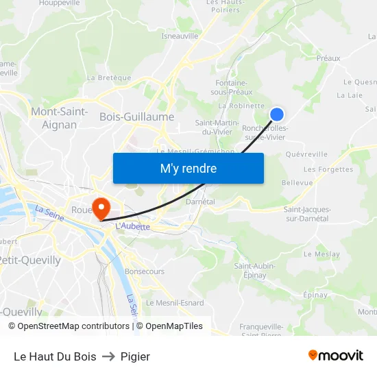 Le Haut Du Bois to Pigier map