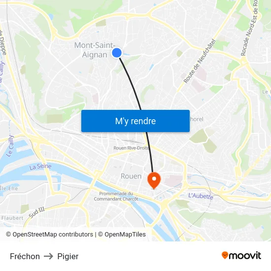 Fréchon to Pigier map
