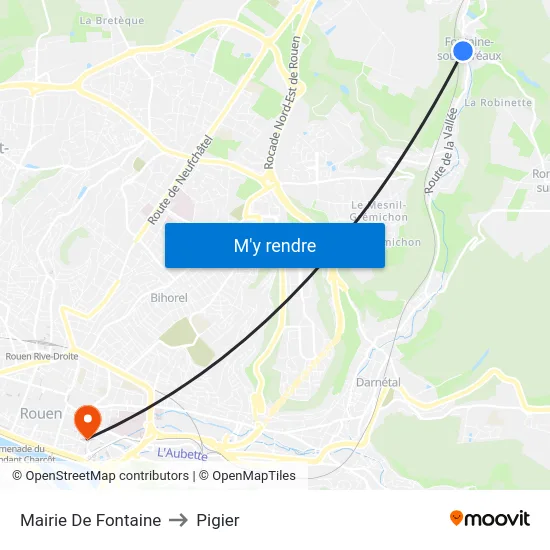 Mairie De Fontaine to Pigier map