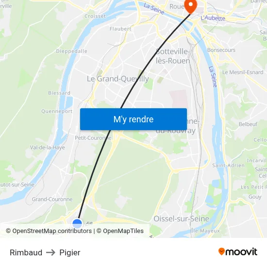 Rimbaud to Pigier map