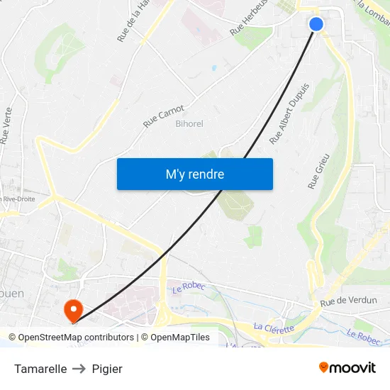 Tamarelle to Pigier map