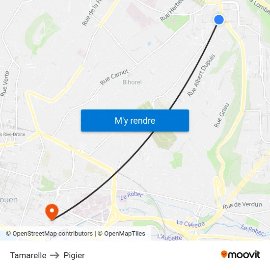 Tamarelle to Pigier map