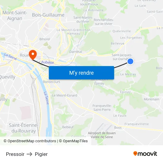 Pressoir to Pigier map