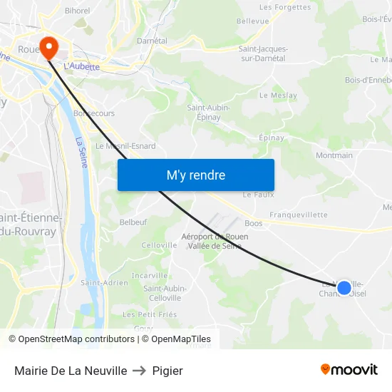 Mairie De La Neuville to Pigier map