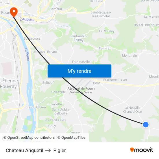 Château Anquetil to Pigier map