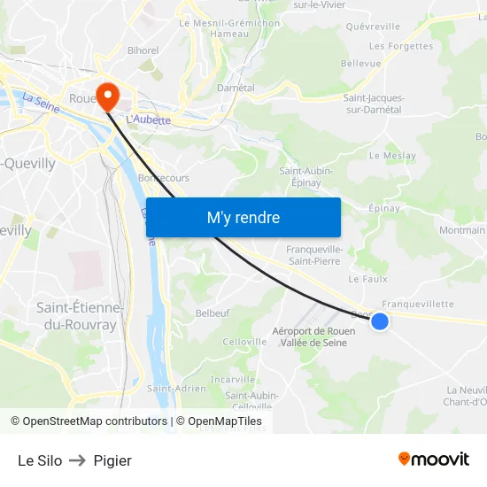 Le Silo to Pigier map