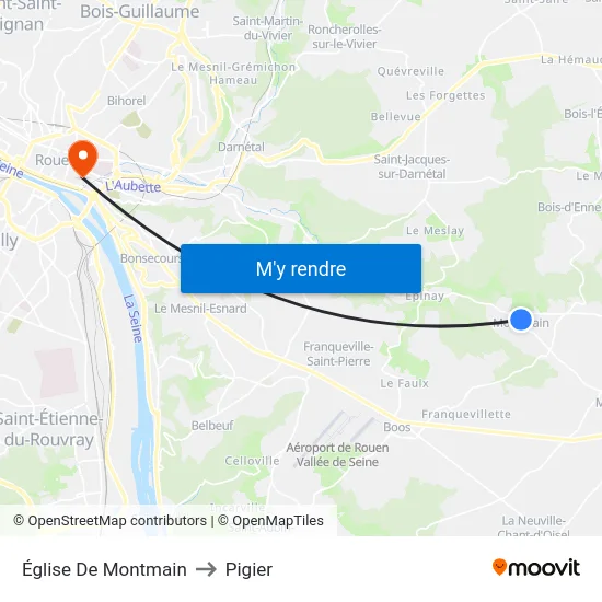 Église De Montmain to Pigier map