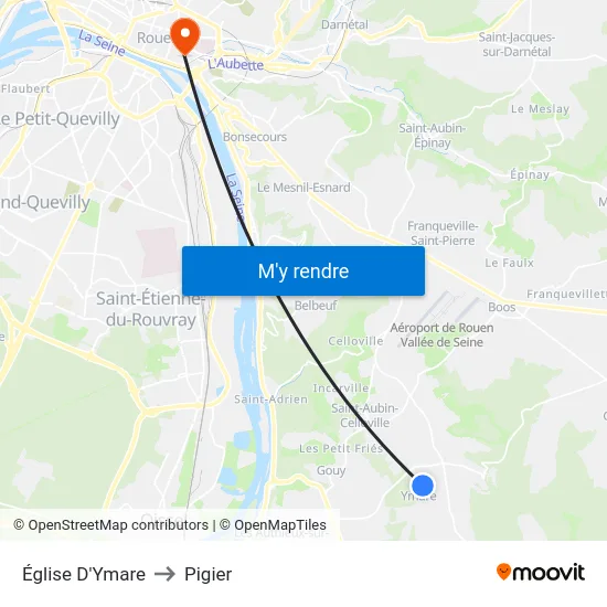 Église D'Ymare to Pigier map