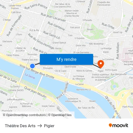 Théâtre Des Arts to Pigier map