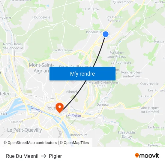 Rue Du Mesnil to Pigier map