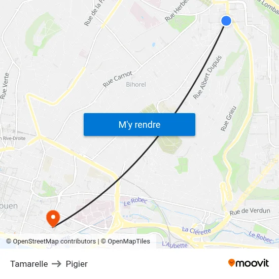Tamarelle to Pigier map