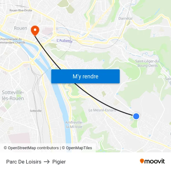 Parc De Loisirs to Pigier map