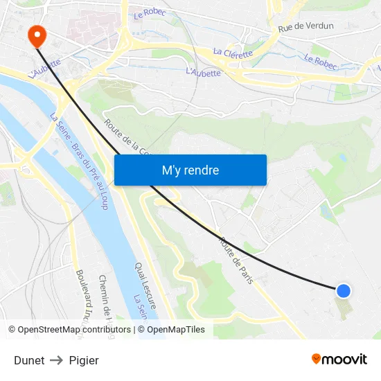 Dunet to Pigier map