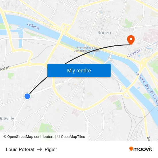 Louis Poterat to Pigier map