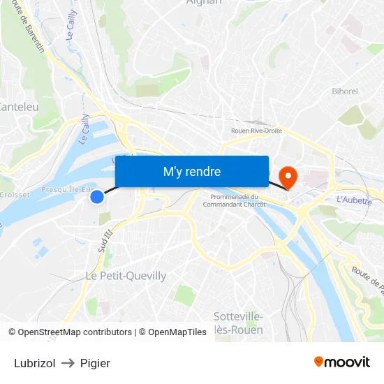 Lubrizol to Pigier map