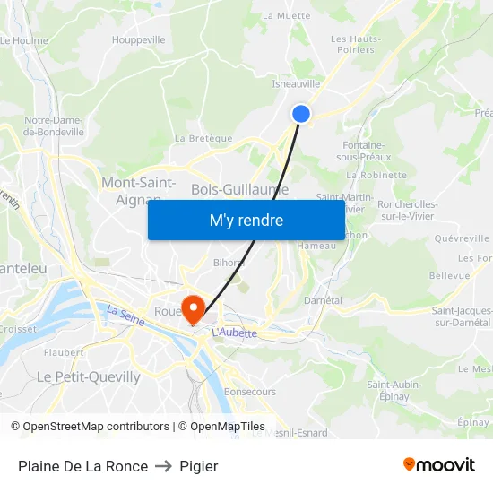 Plaine De La Ronce to Pigier map
