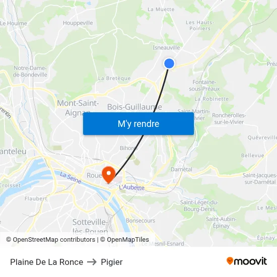 Plaine De La Ronce to Pigier map
