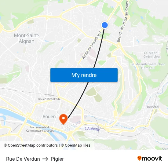 Rue De Verdun to Pigier map