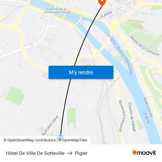 Hôtel De Ville De Sotteville to Pigier map
